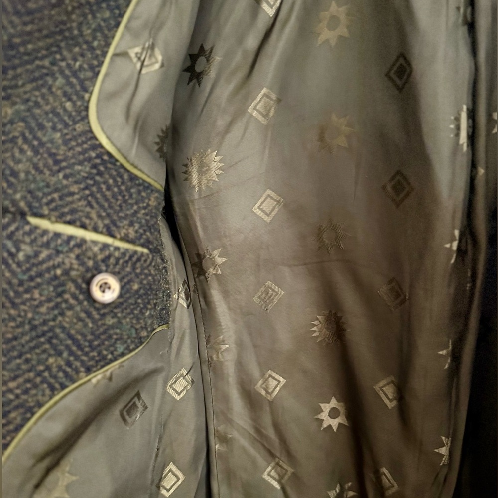 Scotch & Soda Blue & Green Wool Overcoat - Picture 4 of 6